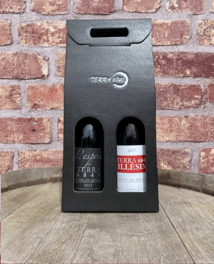 Coffret de vins 2 bouteilles à offrir ou déguster - cotes du Rhône